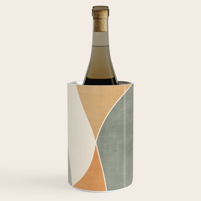 Neutral Soft Tones Modern Abstract Leaves Wine Chiller Gallery Image 3