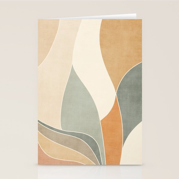 Neutral Soft Tones Modern Abstract Leaves Stationery Card Gallery Image 2