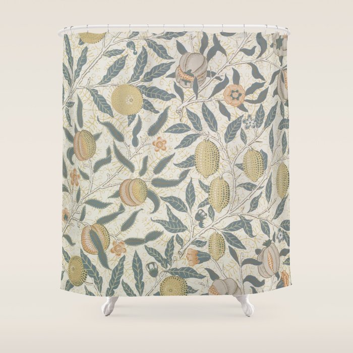 William Morris Pomegranate Fruit Pattern Shower Curtain Gallery Image 1