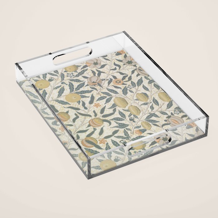 William Morris Pomegranate Fruit Pattern Acrylic Tray Gallery Image 1