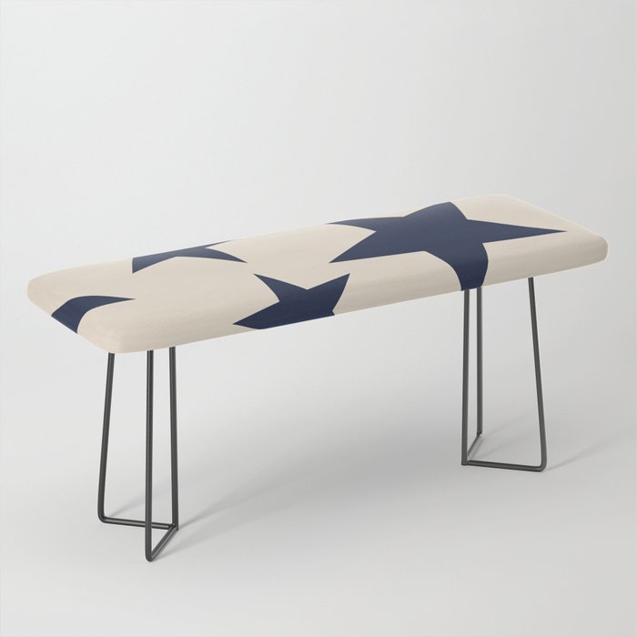 Navy & Light Beige Big Ol' Stars Bench Gallery Image 1