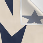 Navy & Light Beige Big Ol' Stars Wall Tapestry Gallery Image 3
