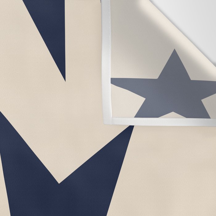 Navy & Light Beige Big Ol' Stars Wall Tapestry Gallery Image 3