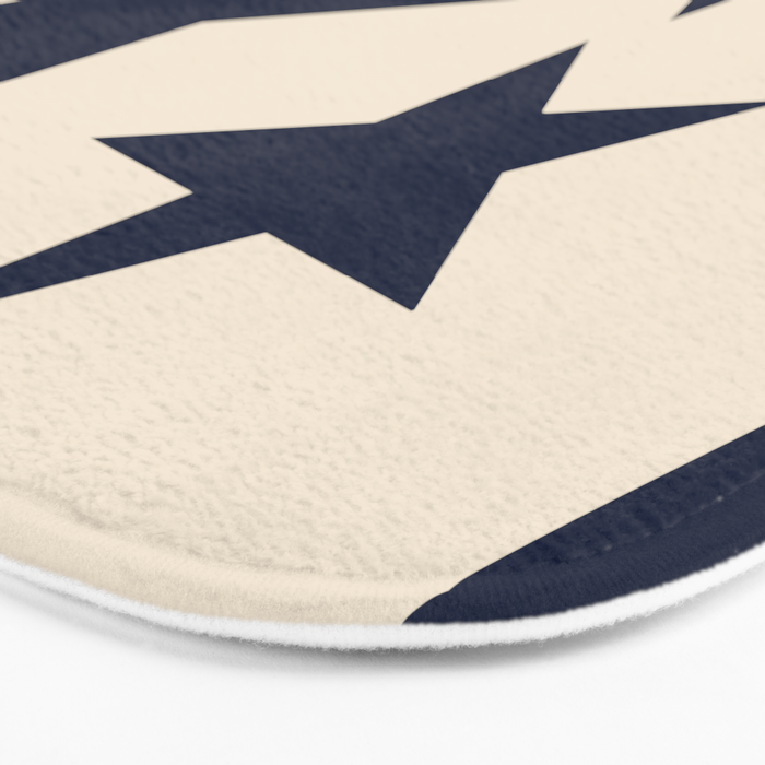 Navy & Light Beige Big Ol' Stars Bath Mat Gallery Image 3