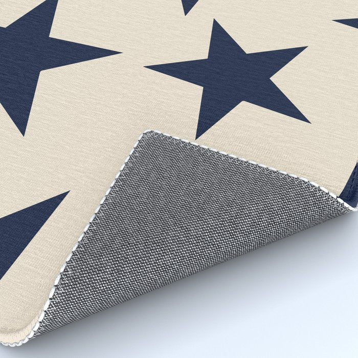 Navy & Light Beige Big Ol' Stars Rug Gallery Image 4