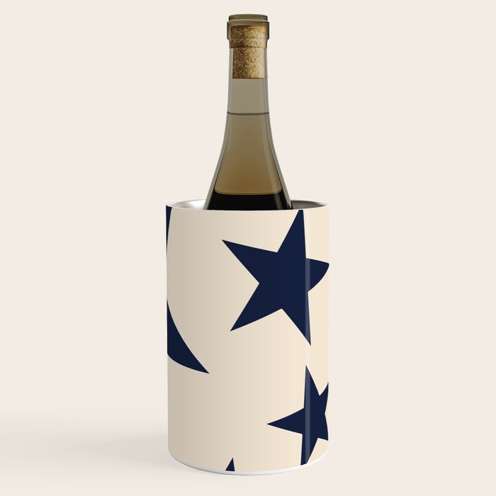 Navy & Light Beige Big Ol' Stars Wine Chiller Gallery Image 2