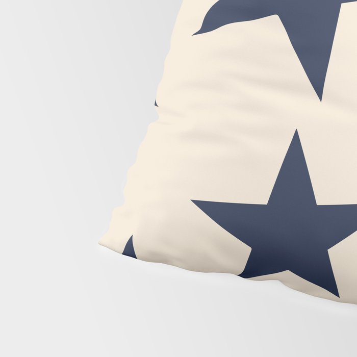 Navy & Light Beige Big Ol' Stars Pillow Sham Gallery Image 4
