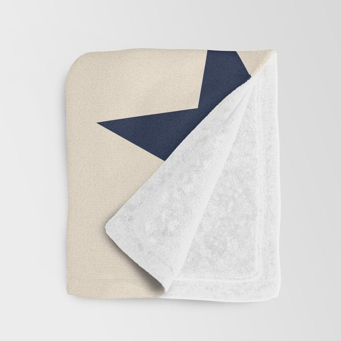 Navy & Light Beige Big Ol' Stars Throw Blanket Gallery Image 3
