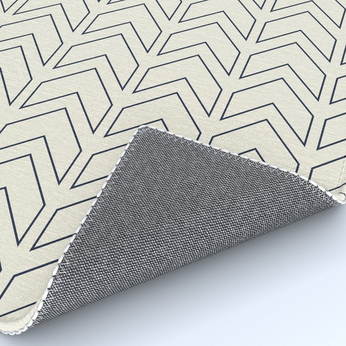 Navy Blue and White Chevron Geometric Pattern Rug Gallery Image 4