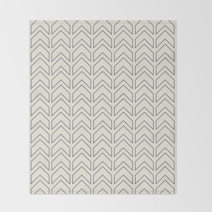 Navy Blue and White Chevron Geometric Pattern Throw Blanket Gallery Image 2