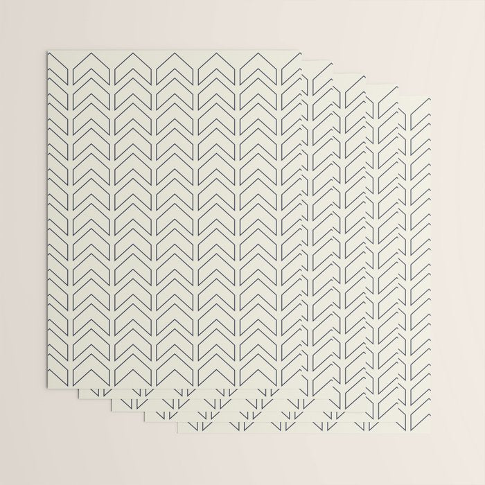 Navy Blue and White Chevron Geometric Pattern Wrapping Paper Gallery Image 3