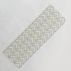 Navy Blue and White Chevron Geometric Pattern Yoga Mat Gallery Image 1