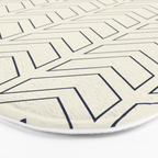 Navy Blue and White Chevron Geometric Pattern Bath Mat Gallery Image 3