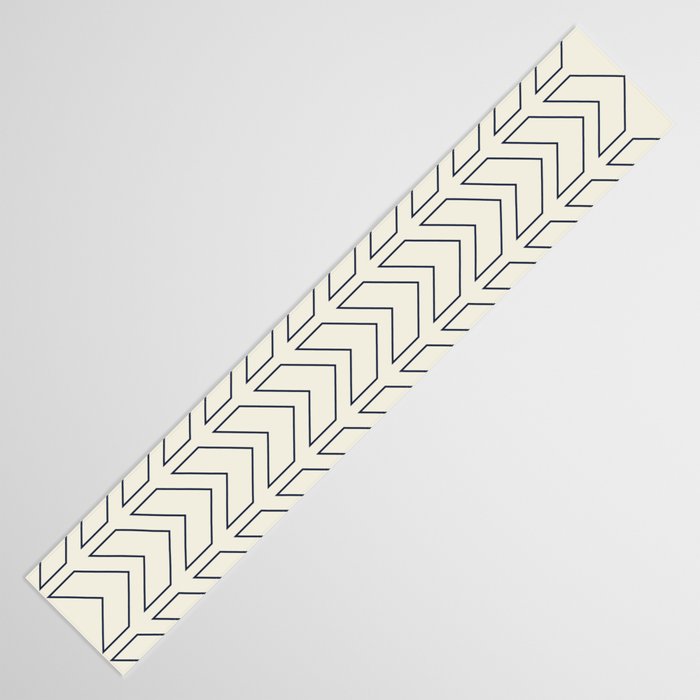 Navy Blue and White Chevron Geometric Pattern Table Runner Gallery Image 3