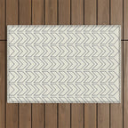 Navy Blue and White Chevron Geometric Pattern Outdoor Rug Gallery Image 1