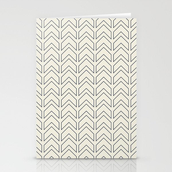 Navy Blue and White Chevron Geometric Pattern Stationery Card Gallery Image 1