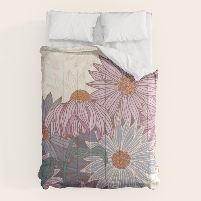 Monarch Butterfly and Wildflowers - Cream Comforter Gallery Image 6