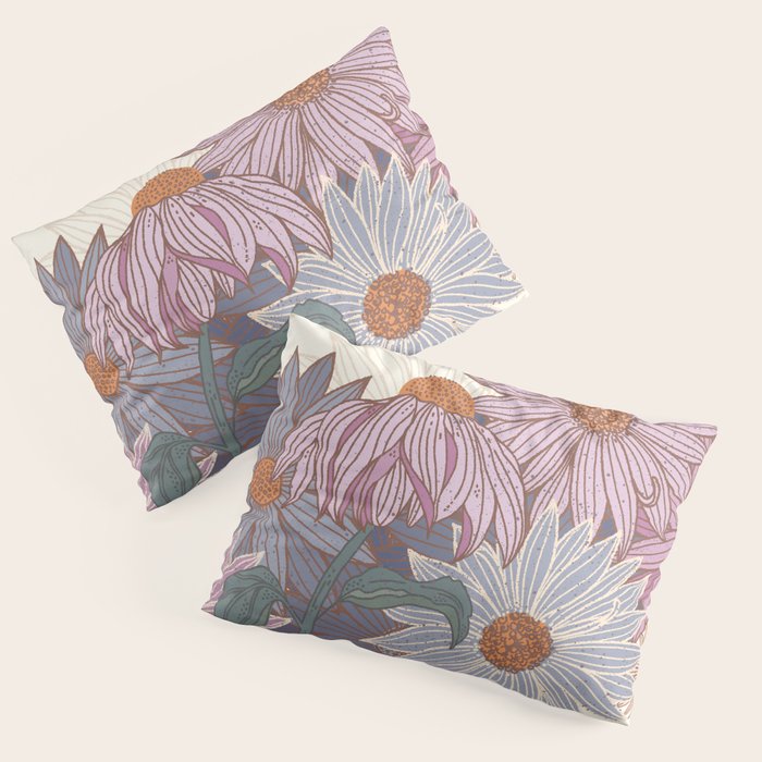 Monarch Butterfly and Wildflowers - Cream Pillow Sham Gallery Image 1