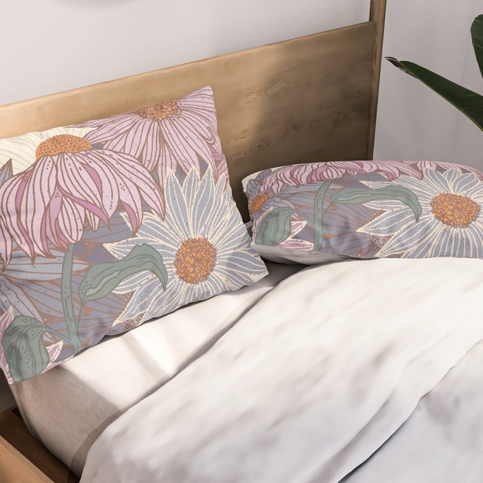 Monarch Butterfly and Wildflowers - Cream Pillow Sham Gallery Image 2