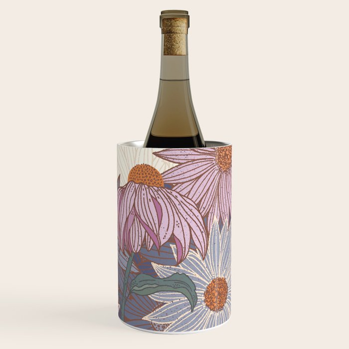 Monarch Butterfly and Wildflowers - Cream Wine Chiller Gallery Image 1