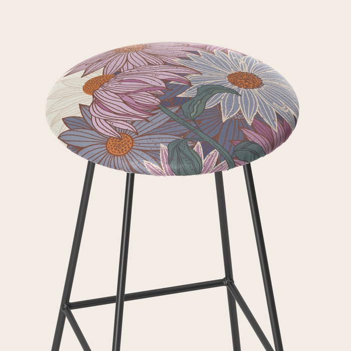 Monarch Butterfly and Wildflowers - Cream Stool Gallery Image 2