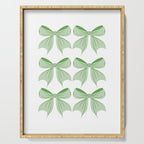 Elegant Light Green Bow Pattern A Classic and Stylish Design for Any Occasion Serving Tray Gallery Image 1