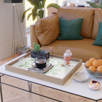 Elegant Light Green Bow Pattern A Classic and Stylish Design for Any Occasion Serving Tray Gallery Image 2