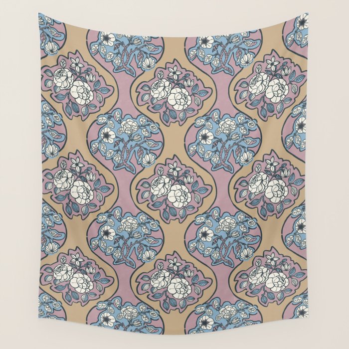 Antique Floral Beauty Wall Tapestry Gallery Image 4