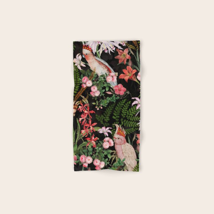 Vintage & Shabby Chic - Botanical Tropical Night Pattern  Bath Towel Gallery Image 1
