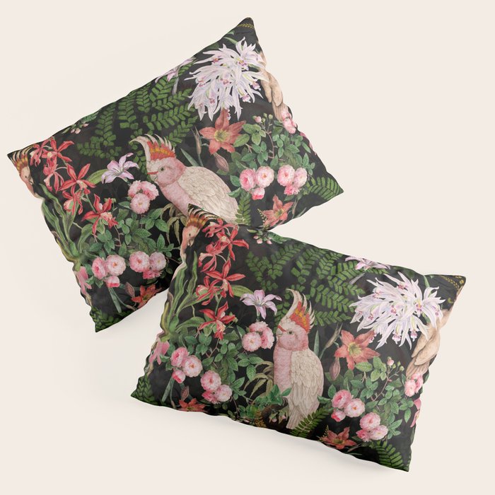 Vintage & Shabby Chic - Botanical Tropical Night Pattern  Pillow Sham Gallery Image 3