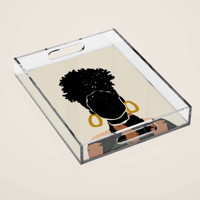 Black Hair No. 14 Acrylic Tray Gallery Image 1