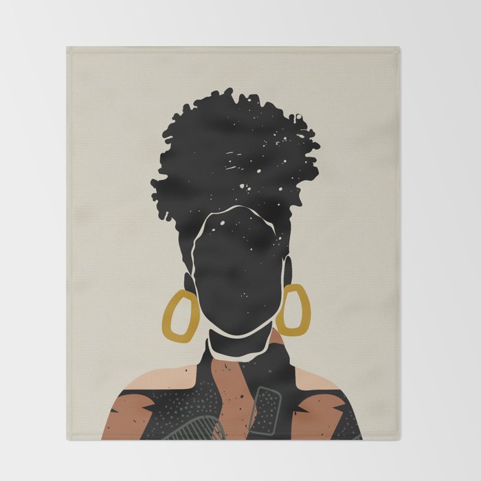 Black Hair No. 14 Throw Blanket Gallery Image 2