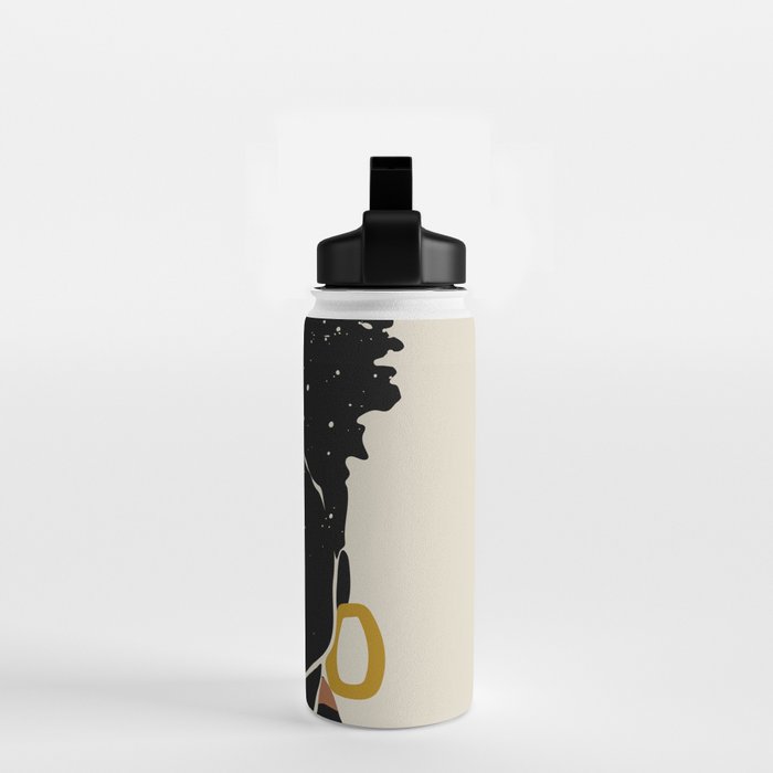 Black Hair No. 14 Water Bottle Gallery Image 2