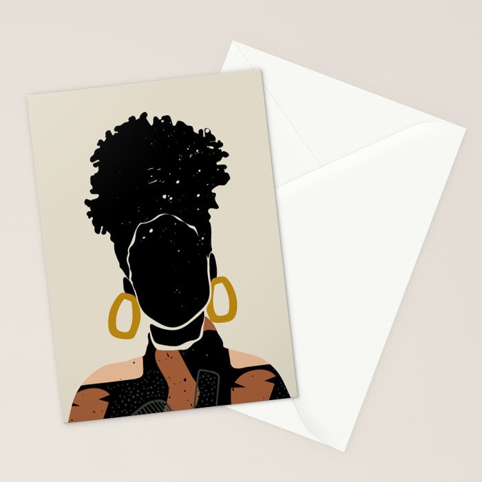 Black Hair No. 14 Stationery Card Gallery Image 2