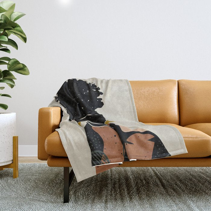 Black Hair No. 14 Throw Blanket Gallery Image 1