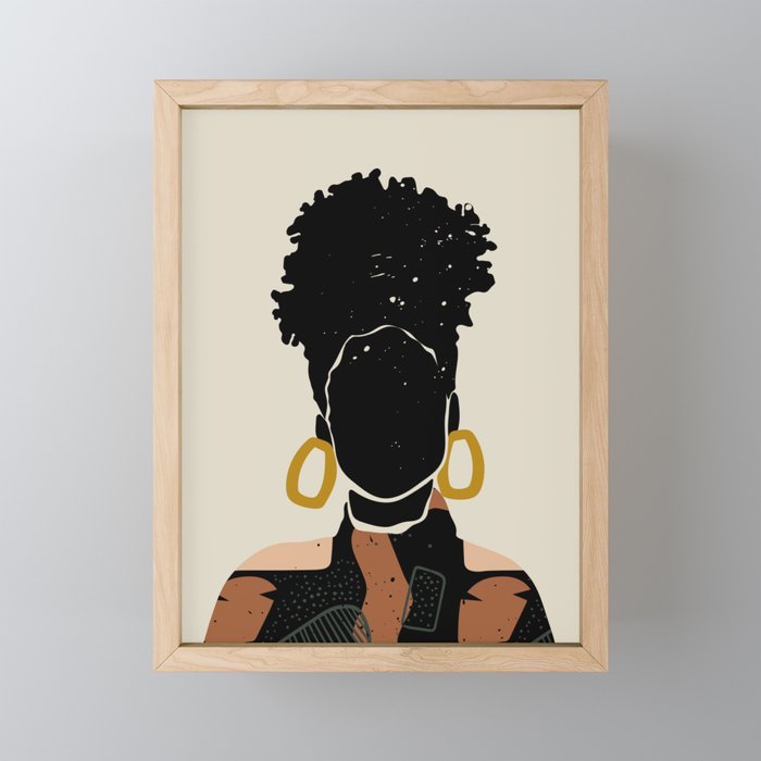 Black Hair No. 14 Mini Art Print Gallery Image 1