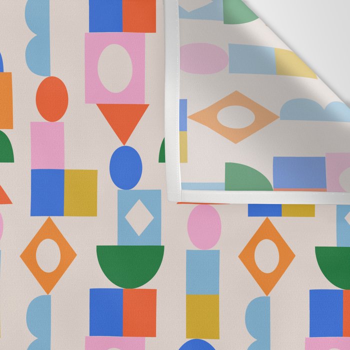 Vintage colorful geometric shape art pattern  Wall Tapestry Gallery Image 3