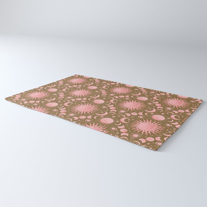 Dusty Pink Boho Celestial Rug Gallery Image 3
