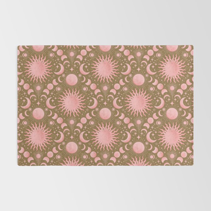 Dusty Pink Boho Celestial Rug Gallery Image 2