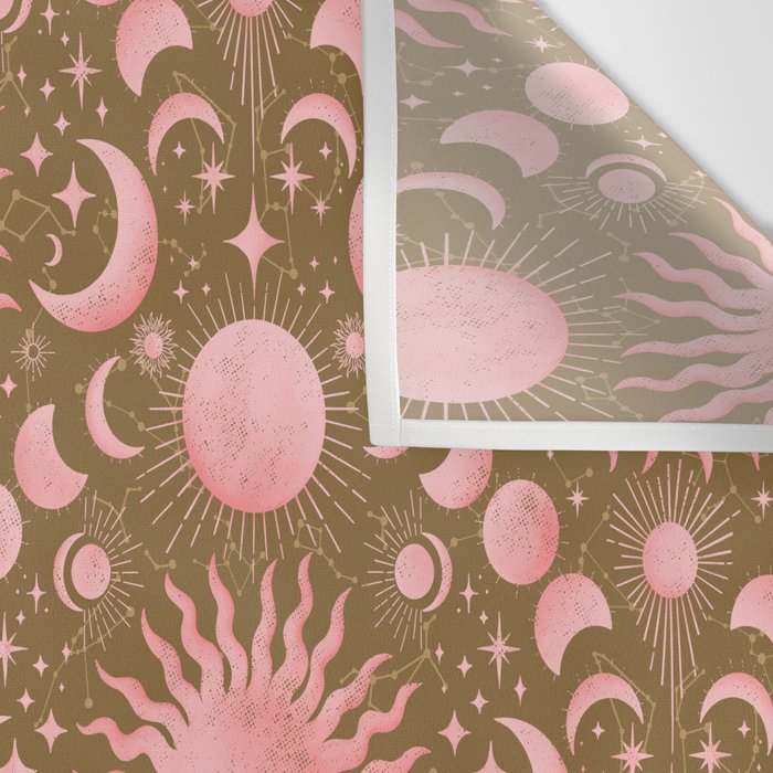 Dusty Pink Boho Celestial Wall Tapestry Gallery Image 3