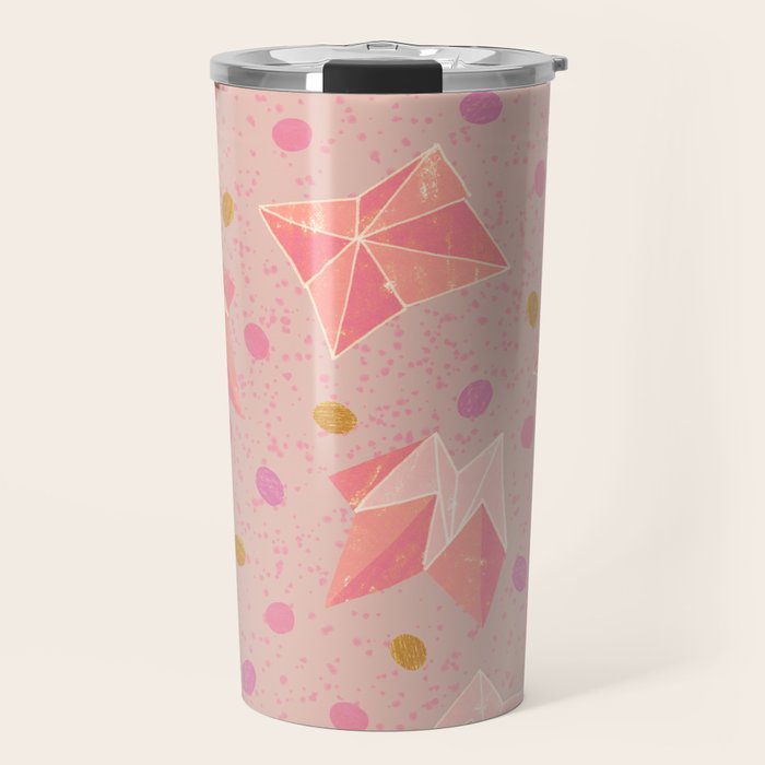 Origami Fortune Teller in Pastel Pink Travel Mug Gallery Image 1