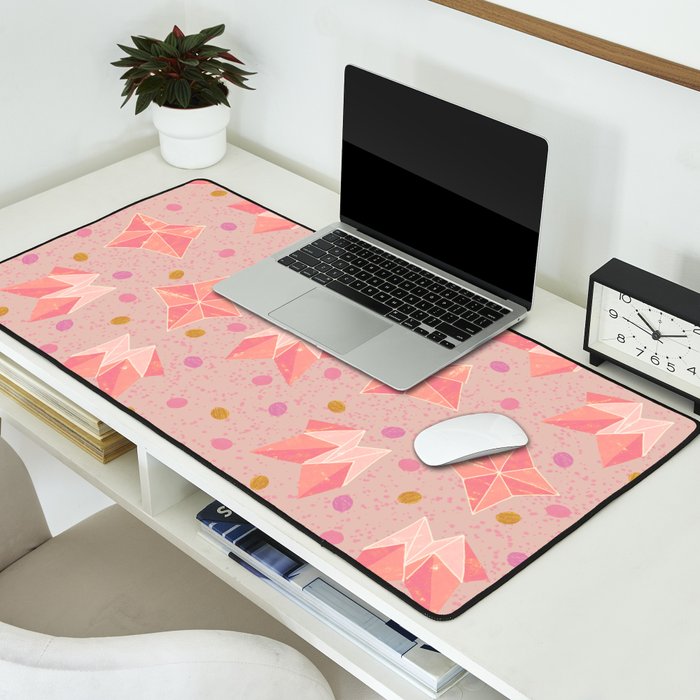 Origami Fortune Teller in Pastel Pink Desk Mat Gallery Image 2