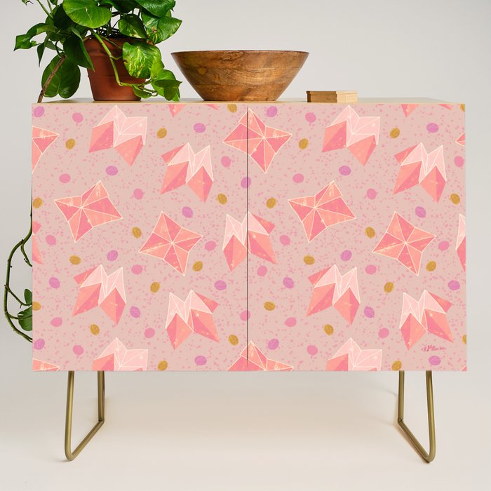 Origami Fortune Teller in Pastel Pink Credenza Gallery Image 1