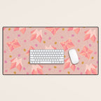 Origami Fortune Teller in Pastel Pink Desk Mat Gallery Image 1