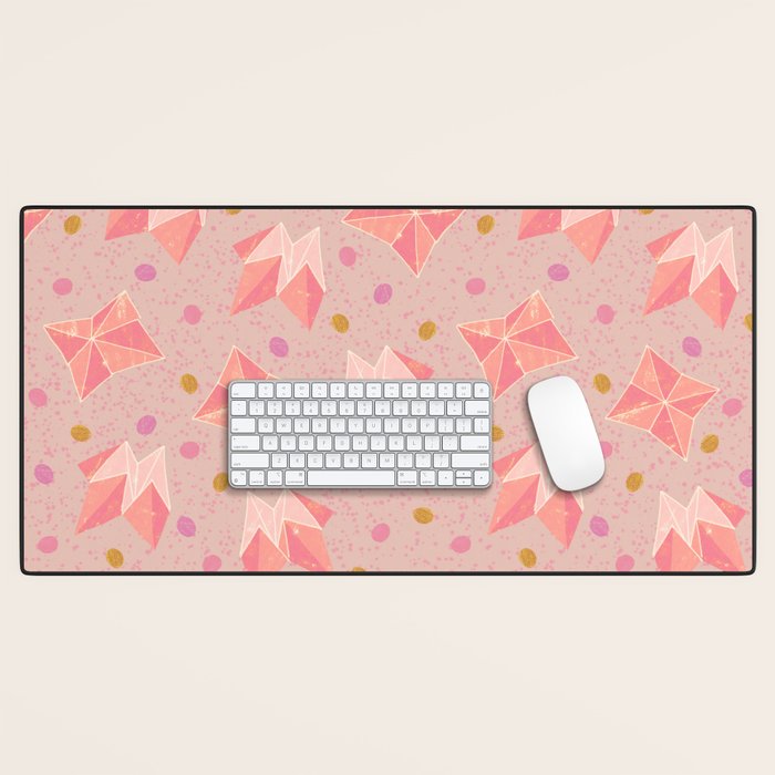 Origami Fortune Teller in Pastel Pink Desk Mat Gallery Image 1