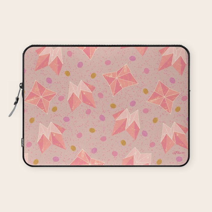 Origami Fortune Teller in Pastel Pink Laptop Sleeve Gallery Image 1