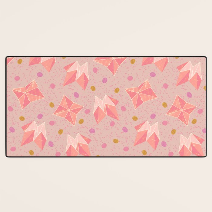 Origami Fortune Teller in Pastel Pink Desk Mat Gallery Image 3