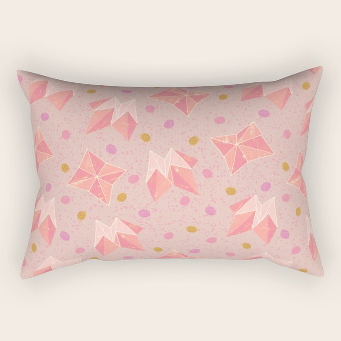 Origami Fortune Teller in Pastel Pink Rectangular Pillow Gallery Image 2