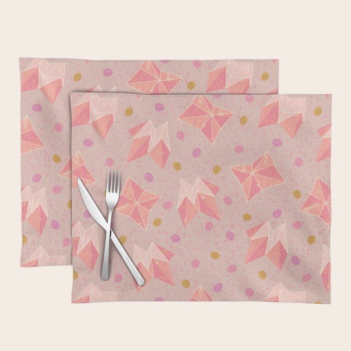 Origami Fortune Teller in Pastel Pink Placemat Gallery Image 1