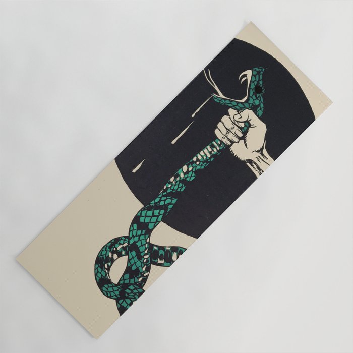 The strangling of a poisonous snake, representing the crushing colour lithograph G. Dorival 1918 Yoga Mat Gallery Image 1